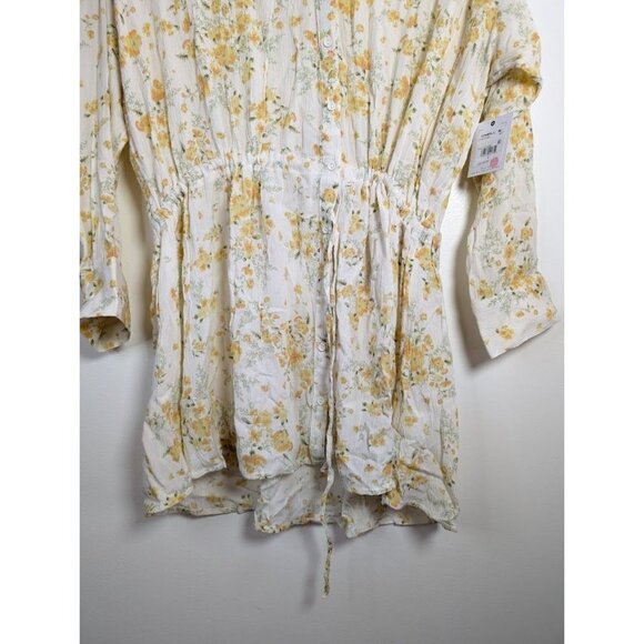 O'Neill Cover Up Large Floral Shirt Dress Boho Cottagecore Cami Tatianna NEW - Picture 2 of 10